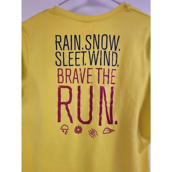 Under Armour Brave the Run Yellow Heat Gear medium womens short sleeve - Picture 4 of 5